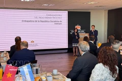 Vietnamese Ambassador to Argentina Ngo Minh Nguyet speaks at the event. (Photo: VNA)