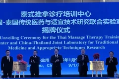 Thai traditional massage training centre launched at a hospital in the Gansu University of Chinese Medicine network (Photo: NNT)