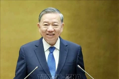 Party General Secretary To Lam speaks at the national conference in Hanoi May 18 on the dissemination and implementation of Resolutions 66 and 68. (Photo: VNA)