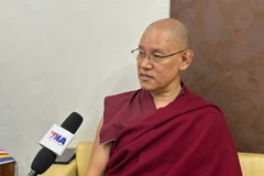 Venerable Shartse Khensur Rinpoche Jangchup Choeden, Secretary General of the International Buddhist Confederation (IBC), grants an interview to the Vietnam News Agency (Photo: VNA)