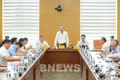 Deputy Minister of Agriculture and Environment Phung Duc Tien chairs a press conference on May 5 to announce the seven key tasks (Photo: VNA)