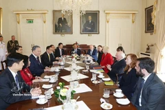 Party General Secretary and State President To Lam holds talks with Irish President Michael D. Higgins in Dublin on October 2, 2024. (Photo: VNA) 