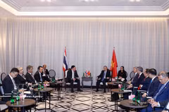 General Secretary of the Communist Party of Vietnam (CPV) Central Committee and State President To Lam (R) receives Thammasak Sethaudom, President and Chief Executive Officer of Siam Cement Group (Photo: VNA)