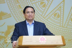 Prime Minister Pham Minh Chinh addresses the first meeting in 2026 of the National Steering Committee for Cybersecurity. (Photo: VNA)
