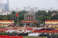 The state-level rehearsal for the grand parade in celebration of the 80th anniversary of the August Revolution and National Day (September 2) took place at Ba Dinh Square and along major streets in Hanoi on August 30, 2025. (Photo: VNA) 