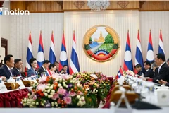At the talks between Lao Prime Minister Sonexay Siphandone and his Thai counterpart Anutin Charnvirakul. (Photo: nationthailand.com)
