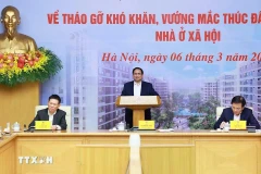 Prime Minister Pham Minh Chinh speaks at the teleconference on March 6. (Photo: VNA)