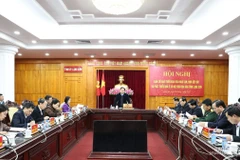 Secretary of the Lang Son provincial Party Committee Hoang Van Nghiem speaks at the conference (Photo: baolangson.vn)