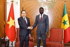 Vietnamese National Assembly Chairman Tran Thanh Man (L) meets with Senegalese President Bassirou Diomaye Faye (Photo: VNA)