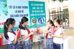 Students at Vinh Long's Kim Dong Primary School gain access to clean water (Photo: VNA)