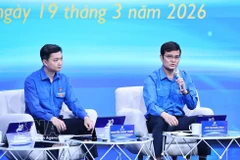 First Secretary of the HCYU Central Committee Bui Quang Huy speaks at the forum (Photo: VNA)