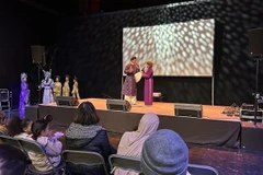 An art performance at the “Festival of Solidarity” held in Cergy (Photo: VNA)