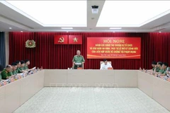 Deputy Minister of Public Security Sen. Lieut. Gen. Pham The Tung speaks at the conference. (Photo: VNA)