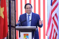 Vietnamese Prime Minister Pham Minh Chinh speaks at National University of Malaysia (Photo: VNA)