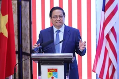 Vietnamese Prime Minister Pham Minh Chinh speaks at National University of Malaysia (Photo: VNA)