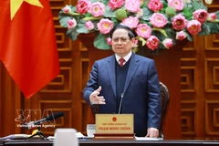 Prime Minister Pham Minh Chinh speaks at the fifth meeting of the Steering Committee for Nuclear Power Plant Construction. (Photo: VNA)