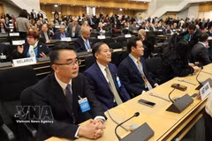 The Vietnamese delegation at the opening of the 61st session of the UN Human Rights Council (Photo: VNA)