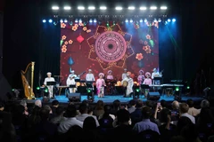 An art performance at the cultural exchange event (Photo: VNA)