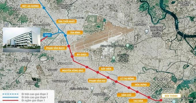 Metro Line No.2 will feature 9.2km underground and serve six districts. (Photo: sggp.org.vn) Metro Line No.2 will feature 9.2km underground and serve six districts. (Photo: sggp.org.vn)