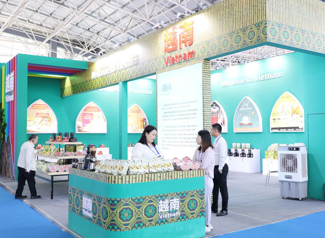 The Vietnamese pavilion at the expo (Photo: VNA) vna-potal-khai-mac-hoi-cho-trien-lam-kinh-te-thuong-mai-rcep-tai-trung-quoc-8021671.jpg