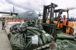Humanitarian aid to be sent to victims of the earthquake in Myanmar, as seen at the Halim Perdanakusuma Air Force Base, Jakarta, on March 31. (Photo: Antara)