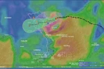 The position and movement direction of Typhoon Wipha from the disaster monitoring system as of 10:00 am on July 21, 2025. (Photo published by VNA) 