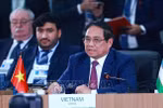 Prime Minister Pham Minh Chinh delivers his remarks at the high-level discussion on “Strengthening Multilateralism, Economic–Financial Issues, and Artificial Intelligence” at the expanded BRICS summit 2025. (Photo: VNA)