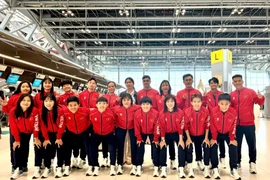 The Vietnam women’s futsal team return home after a successful campaign at the 33rd SEA Games. (Photo: VFF) 