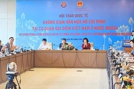 The international seminar on "Ho Chi Minh Cultural Space at Vietnamese Diplomatic Missions Abroad" was held in commemoration of the 135th birth anniversary of President Ho Chi Minh and the 80th founding anniversary of Vietnam’s diplomatic service.(Photo: petrovietnam.petrotimes.vn) 