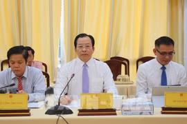 Vice Chairman of the municipal People’s Committee Vuong Quoc Nam at the meeting. (Photo: VNA)