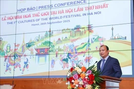 Deputy Minister of Culture, Sports and Tourism Le Hai Binh speaks at the press conference on September 26. (Photo: VNA)