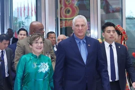 Miguel Díaz-Canel Bermúdez, First Secretary of the Communist Party of Cuba Central Committee and President of Cuba and his spouse attend the grand banquet marking the 80th National Day of Vietnam. (Photo: VNA)