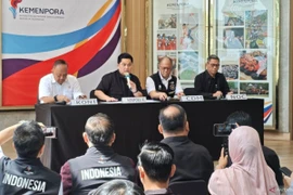 Indonesia's Youth and Sports Minister Erick Thohir (second left) at a press conference in Jakarta, November 21, 2025. (Photo: ANTARA) 
