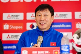 A smiling Coach Kim Sang-sik after the match. (Photo VFF) 