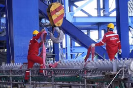 Long Phu 1 thermal power plant project is underway at an accelerated pace (Photo: Petrovietnam) 