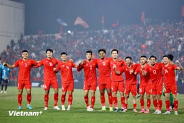 Vietnam's national team climbs three places in the latest FIFA rankings. (Photo: VNA)