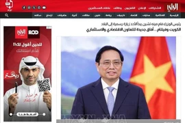 Vietnamese PM Pham Minh Chinh's official visit grabs the headlines of the Kuwaiti media. (Photo published by VNA)