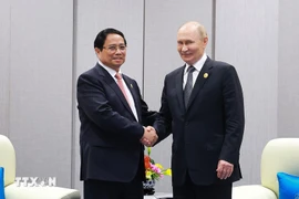 Prime Minister Pham Minh Chinh (L) and Russian President Vladimir Putin (Photo: VNA)