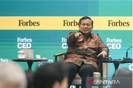 President Prabowo Subianto presents his remarks during the Forbes Global CEO Conference, Jakarta, October 15, 2025. (Photo: en.antaranews.com)