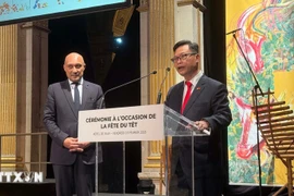 Ambassador Trinh Duc Hai speaks at the event (Photo: VNA)