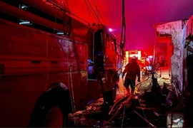 Indonesia's Kompas TV reported that the fire has been extinguished while evacuation efforts continue. (Photo: AFP ) 