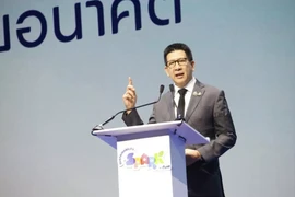 Thai Acting Finance Minister Ekniti Nitithanprapas delivers a speech at the “Sustainability Spark by PTT Group 2026” forum in Bangkok. (Photo: bangkokpost.com)