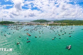 A fishing vessel anchorage area in An Giang province. (Photo: VNA)