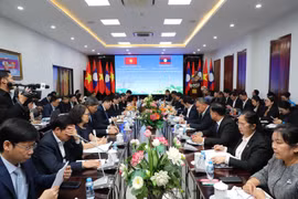 Delegates at a specialist-level meeting held in Vientiane on January 8 ahead of the 47th meeting of the Vietnam- Laos' Intergovernmental Committee for bilateral cooperation (Photo: VNA)