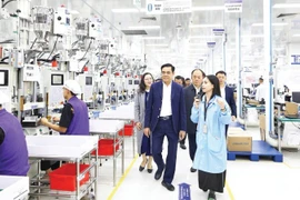 A delegation from the Nghe An provincial People’s Committee inspects production and business activities at the VSIP Nghe An Industrial, Urban and Service Park. (Photo:nhandan.vn)