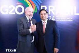 Prime Minister Pham Minh Chinh (R) meets with Brazilian President Luiz Inácio Lula da Silva. (Photo: VNA)