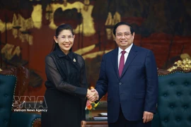 PM Pham Minh Chinh welcomes Thai Ambassador to Vietnam Urawadee Sriphiromaya in Hanoi on March 13. (Photo: VNA)