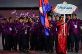 The Cambodian delegation during the opening ceremony of the 31st edition of the Southeast Asian Games, the biennial regional multi-sport event held in Vietnam on May 12, 2022. (Photo: National Olympic Committee of Cambodia) 