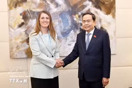 National Assembly Chairman Tran Thanh Man meets Chairwoman of the Italy – Vietnam Parliamentary Friendship Group Chiara Gribaudo. (Photo: VNA) 