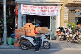 Many individuals, households, businesses and agencies have brought goods directly to local donation reception points. (Photo: VNA)